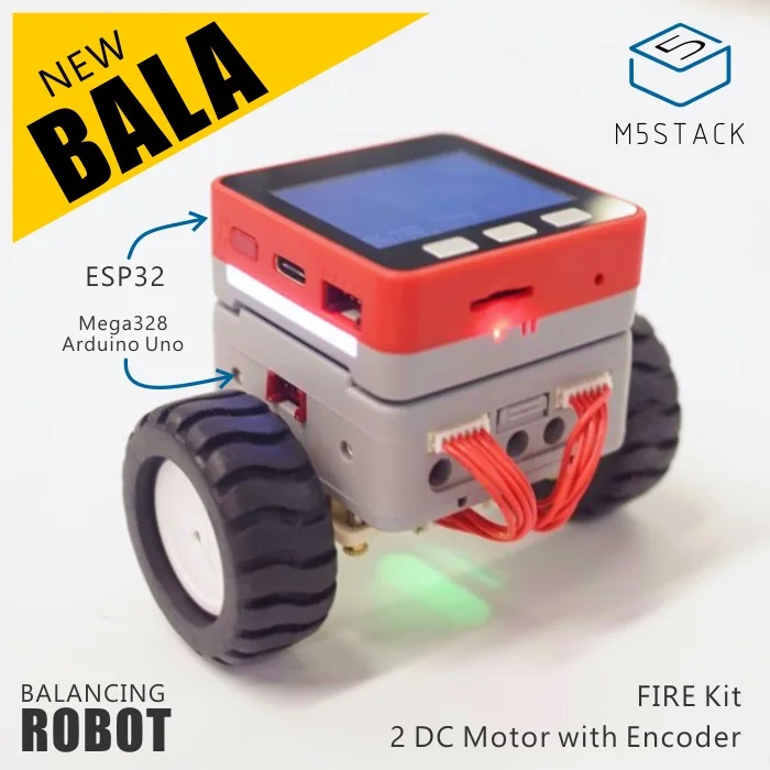 

M5Satck New BALA Car! ESP32 Development Mini Electric Self-balancing Car 2DC Motor with Encoder PSRAM Kit MPU6886 BLE