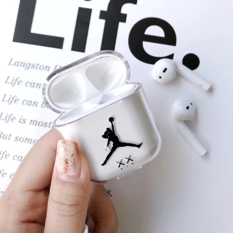 CDG kaws Mickey Minnie Transparent Hard Case for AirPods Wireless Earphone Charging Box Cover Bag for Apple AirPods Protective