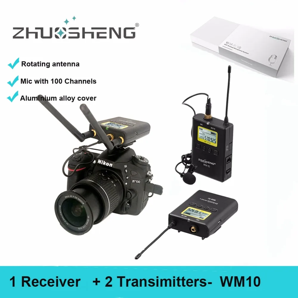 

ZhuoSheng WM10 Wireless lapel Clip On Microphone For Nikon Panasonic JVC Digital Cameras Youtube Videos