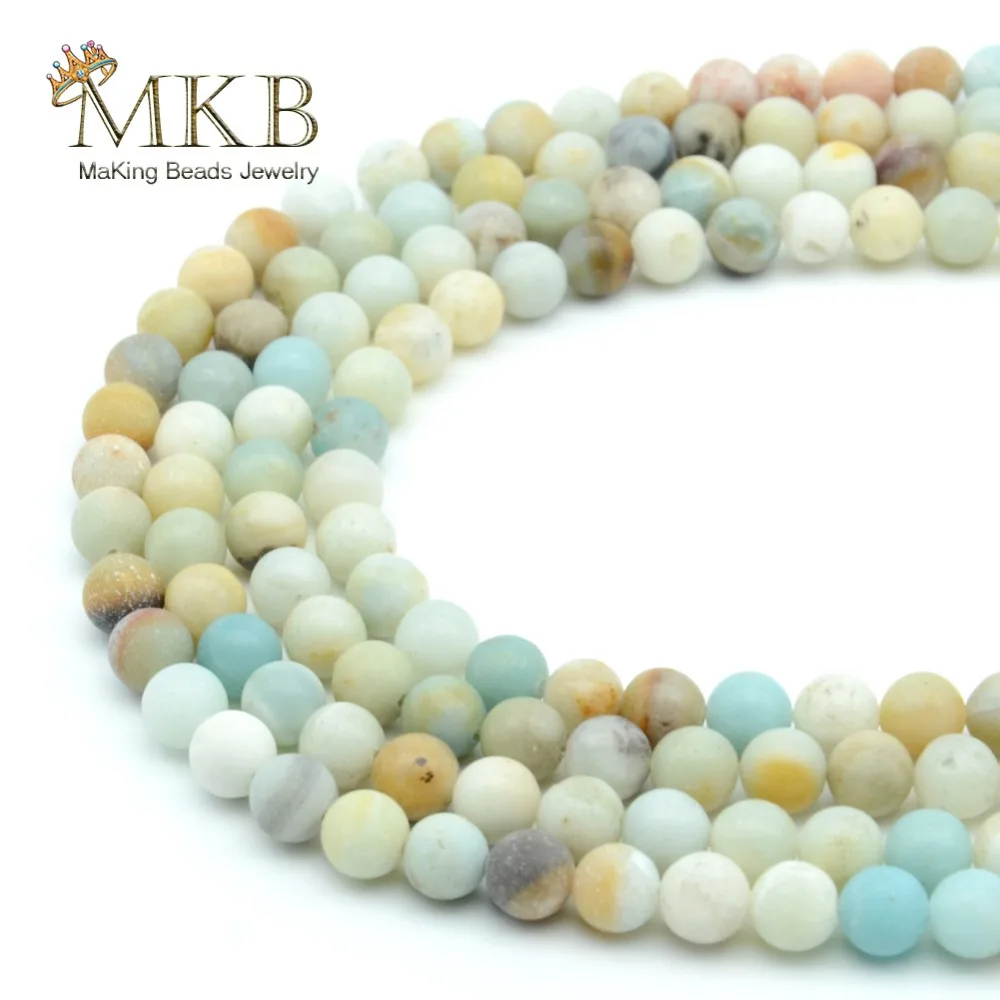 

Matte Frost Amazonite Stone Natural Round Beads For Jewelry Making 4 6 8 10 12mm Fit Diy Bracelet Necklace Wholesale