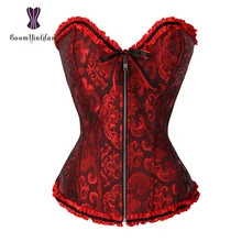 Спереди на молнии для похудения талии формирователь На Шнуровке Для женщин Бюстье размера плюс Корректирующее белье для тела плиссированный корсет на косточках с стринги 819