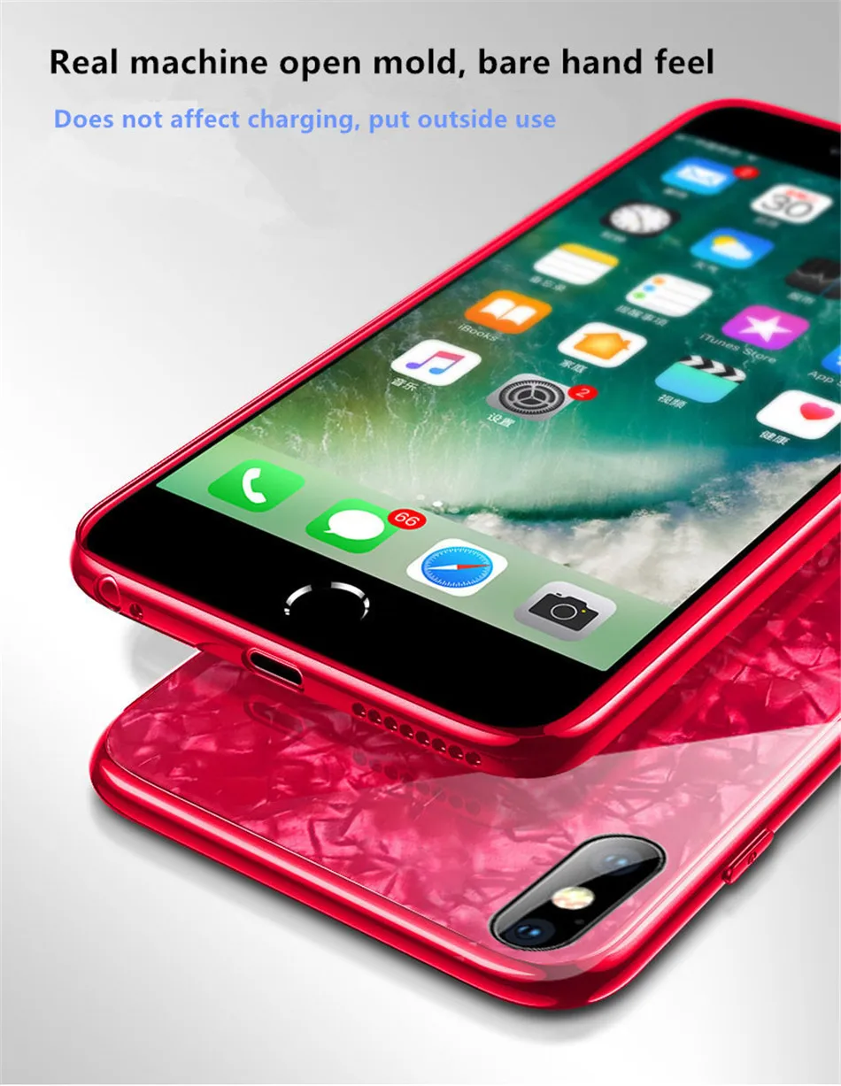 Luxury Tempered Glass Geometric Case For iPhone X 7 8 Plus Soft TPU Frame Art Print Patterned ProtectiveCover For iPhoneX 10 (9)
