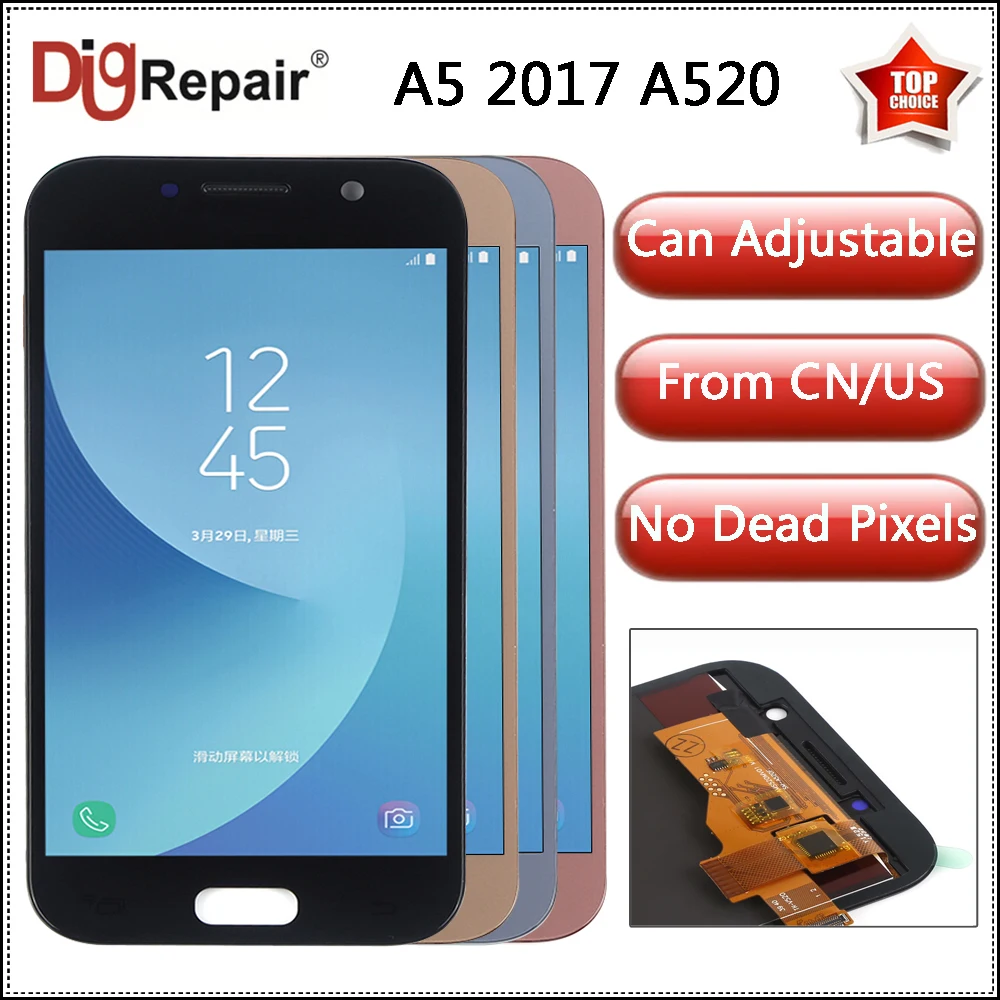 

5.0" a520f LCD For Samsung Galaxy A5 2017 Display A520 SM-A520F LCD Display Digitizer Touch Screen Replacement Parts a520 Screen