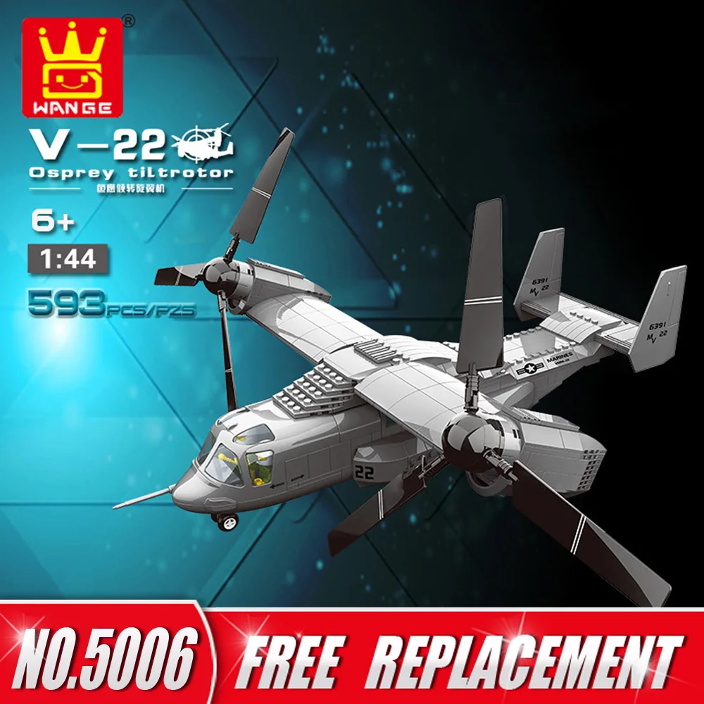 

WANGE DIY Blocks Military Helicopter Series J15 Fighter/V-22 Osprey/KJ-2000 Awacs Educational Building Blocks Kids Toys Gifts