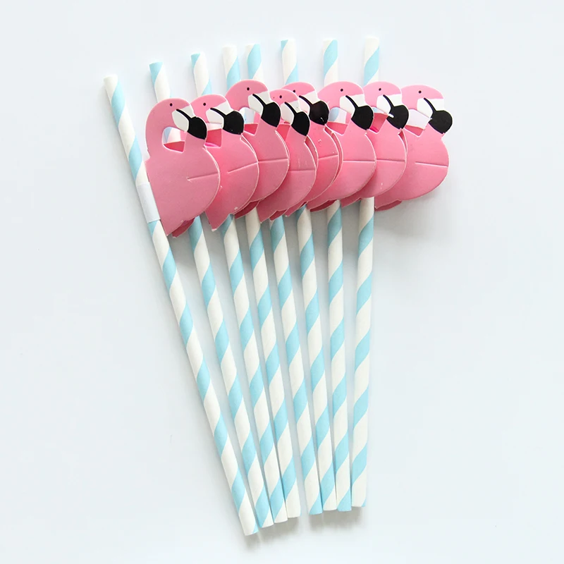

8Pcs/lot Flamingo Environmental Chevron Striped Paper Drinking Straws For Wedding Birthday Party Decoration Bar Straws Supplies