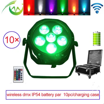 

wireless dmx uplight 6*18w RGBWA UV Par Can Battery Power LED DJ Uplights IP54 Waterproof LED DJ Par Outdoor Weddings Party Club