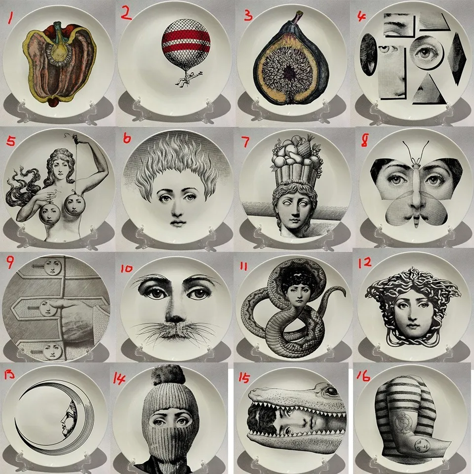 

Fornasetti plates Art Beauty Face SKULL Custom los platos for art bedroom home cafe fashion decoration artistic decorative dish