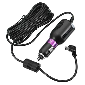 

KROAK DC12-40V 1.5A MINI USB Interface Car DVR Charger Adapter Cable With Magnet Anti-Interference 3.5M For GPS Navigation