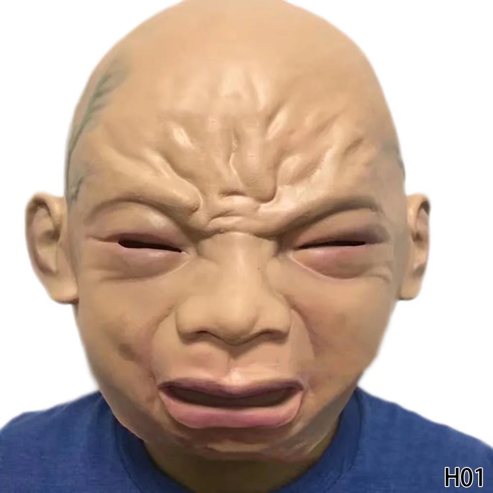 crying baby mask realistic scary halloween mask adults face latex party mask cosplay costume props toys - Scary Halloween Masks Images crying baby mask realistic scary halloween mask adults face latex party mask cosplay costume props toys - Scary Halloween Masks Images