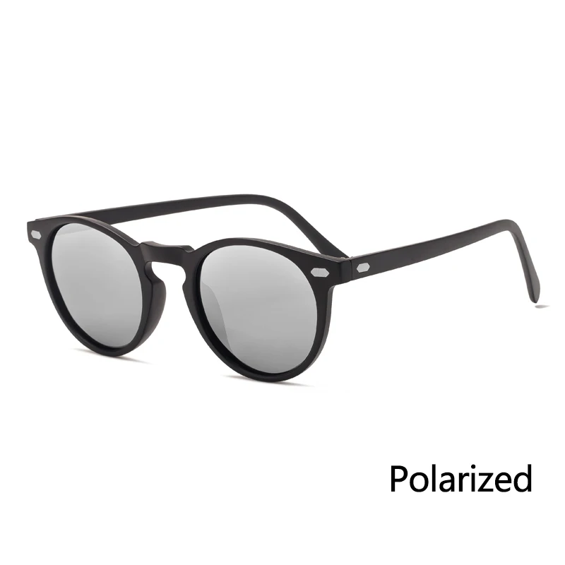 Новинка, поляризованные солнцезащитные очки для мужчин и женщин, модные круглые линзы TR90, оправа, брендовые дизайнерские солнцезащитные очки для вождения, UV400 - Цвет линз: P4 Black Mercury