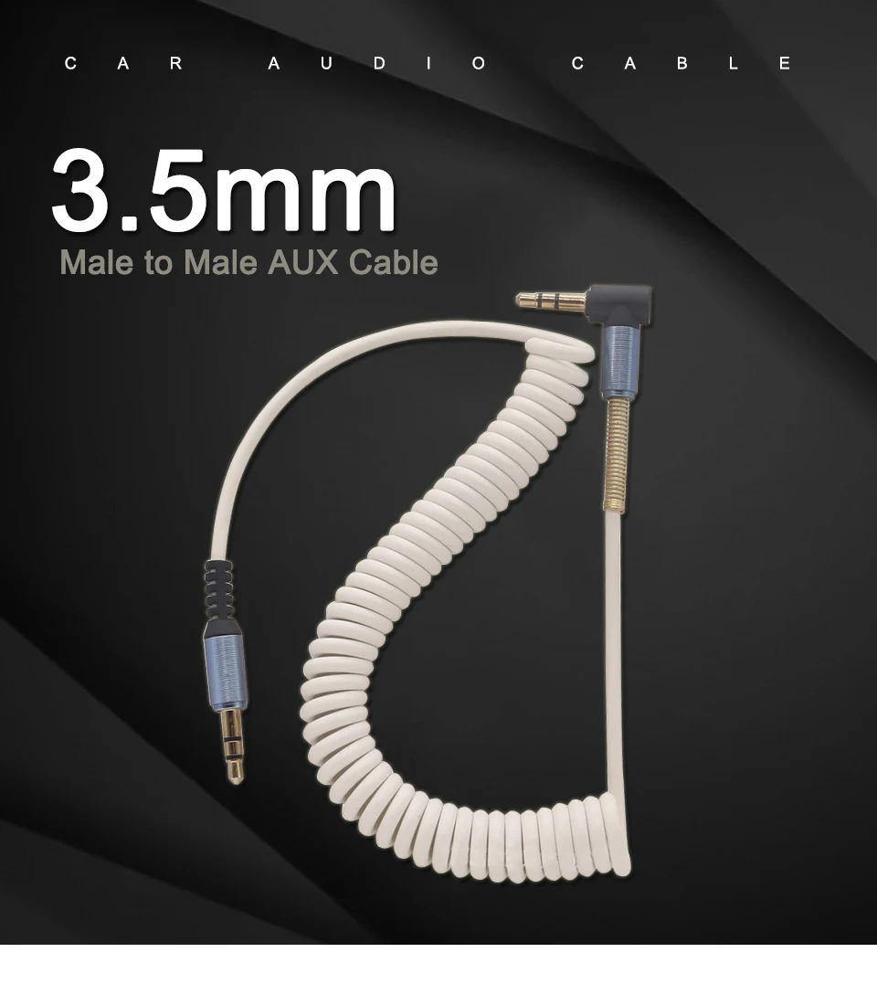 Elasticity Stereo 90 Degree Right Angle AUX Cable Extended 3.5mm Jack Male To Male Car Auto Audio Cable Cord For iPhone Samsung (1)