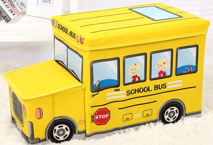 Дети складной дети коробка для хранения сиденье Pop Up органайзер для игрушек-школьный автобус/мороженое автобус