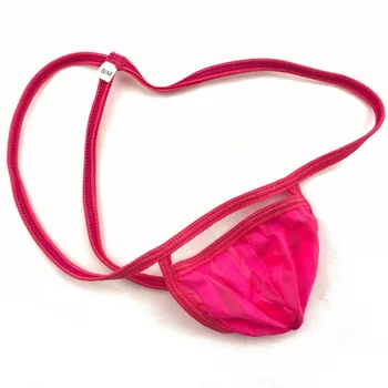 

G161 Mens string Thong G-string pouch Low Rise MINI pouch C-thru Stripes