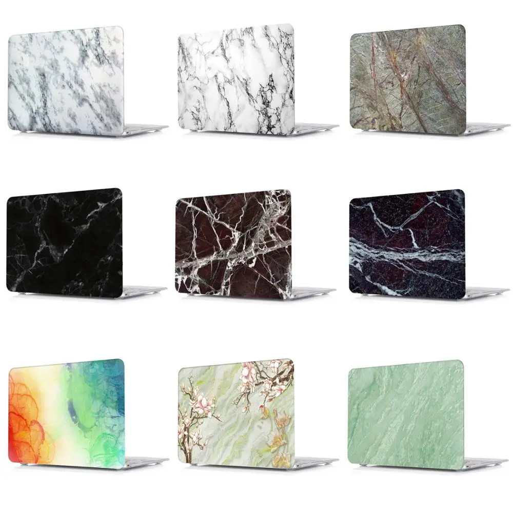 

New Marble prints Hard Shell Case+Keyboard Cover +Screen Film For Macbook Pro Retina Touch Bar 11 12 13 15 inch Air 11 13"inch