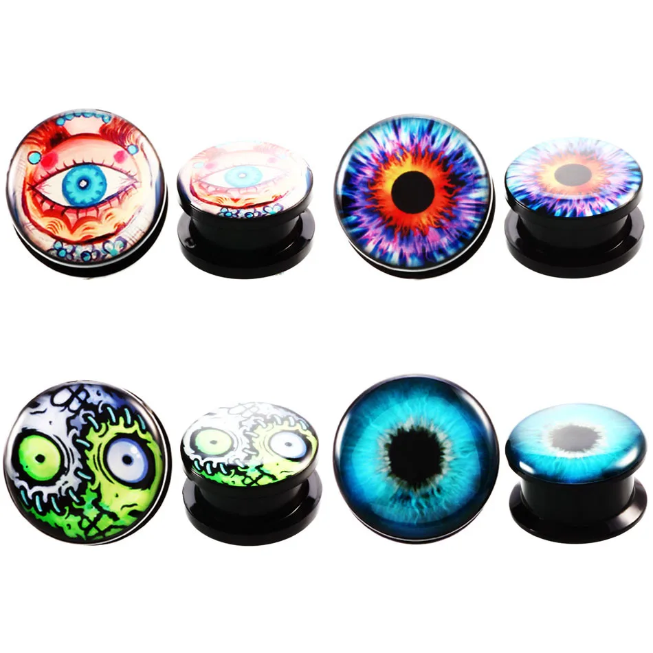 8 шт./компл. Angel's Eye Ear Plug туннель черный акриловый Винт ушные измерители для