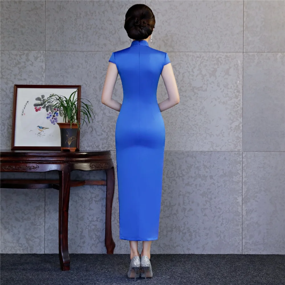 Шанхай история 2019 новая распродажа высокое качество длинное Qipao платье с подкладкой китайское платье цветочный Чонсам Qipao платье для женщин