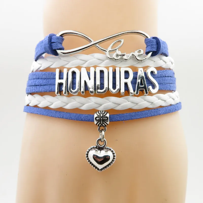 

infinity love honduras Bracelet heart Charm love my motherland honduras Flag jewelry bracelets & bangles for woman and man