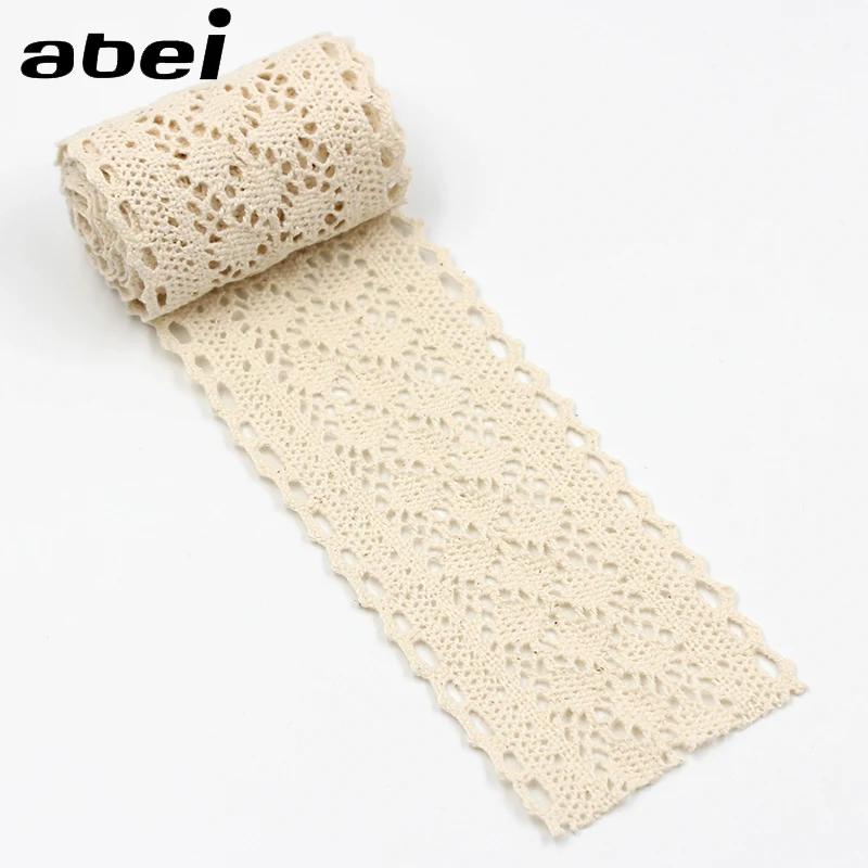 5yards/Lot, Wide 6cm, Cotton Beige Lace Trims, Hometexile Embellishment, Garment Apparel Accessories images - 6