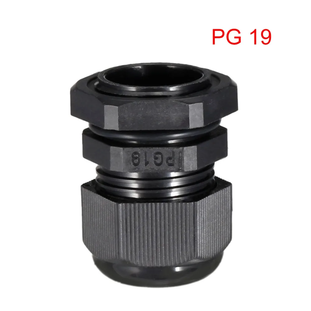 Uxcell 4 шт. M12/M20/M22/PG19/PG21 черный пластиковый кабельный сальник регулируемый
