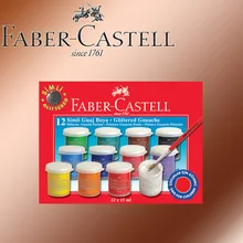 Original Faber Castell Glittered Gouache 12 Colors 12x15ml High Quality Gouache Painting Set Professional Drawing Pigment