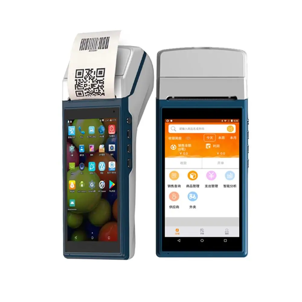 Мобильный Android 7 1 портативный компьютер кассовый аппарат POS с чеком 58 мм Принтер
