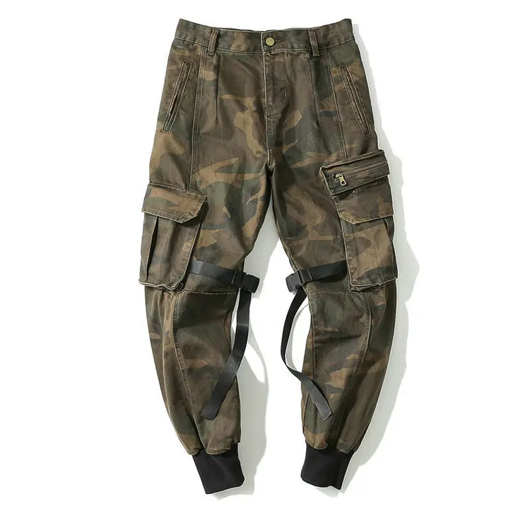 Осенние Новые камуфляжные брюки карго мужские военные камуфляжные ремни с пряжкой уличная одежда штаны для бега мужские брюки
