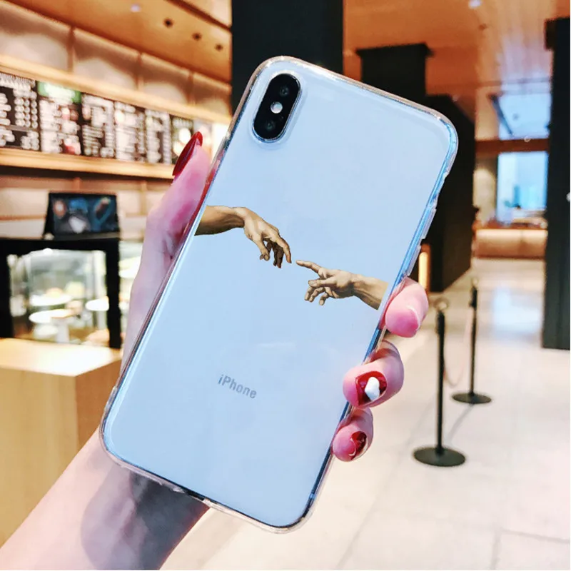 Мягкий чехол для телефона Art Fresco Michelangelo Creation of Adam для iPhone 11 Pro Max SE 5S 6 6s 7 8 Plus X XR XS MAX - Цвет: TPU