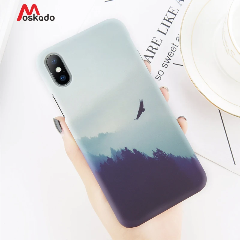 

Moskado Luxury Landscape Scenery Mountain Phone Case For iPhone 6 6S 6 Plus Matte Hard PC Back Cover Cases For iPhone 7 8 Plus X