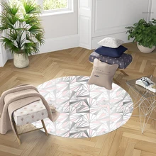 Else серый розовый треугольники Винтаж Nordec 3d принт Противоскользящий коврик из микрофибры круглый ковры области для гостиная кухня ванная комната