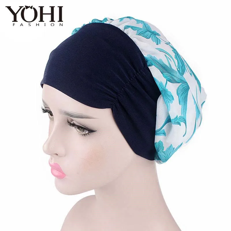 Новая модная элегантная шифоновая Дамская шаль, головной убор, упругая шапочка для химиотерапии для женщин, аксессуары для волос