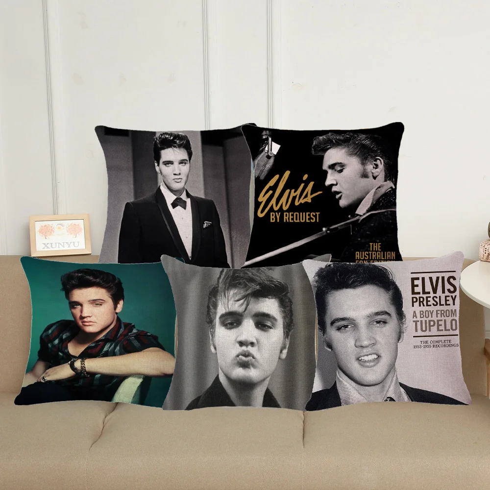 Льняная декоративная наволочка XUNYU в американском стиле рок певица Elvis Presley