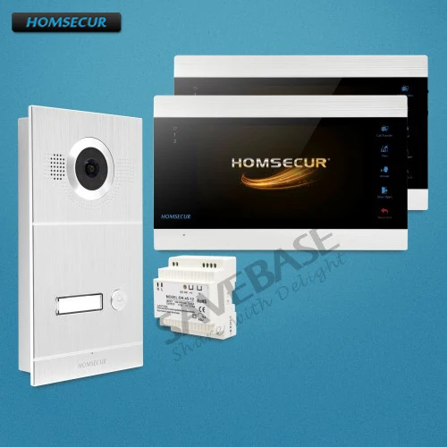 HOMSECUR 7 "проводной видео домофон вызова системы 1.3MP с одной кнопкой разблокировать (BC121HD-1S + BM705HD-B)