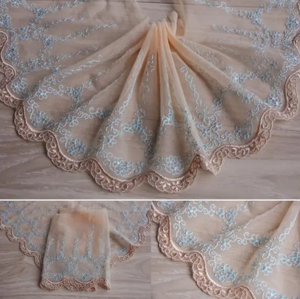 

5 Meters 17cm Wide Embroidered Skin Lace Fabric Apparel Sewing Dress Blouse Skirts Patchwork Lace Trim Accessories