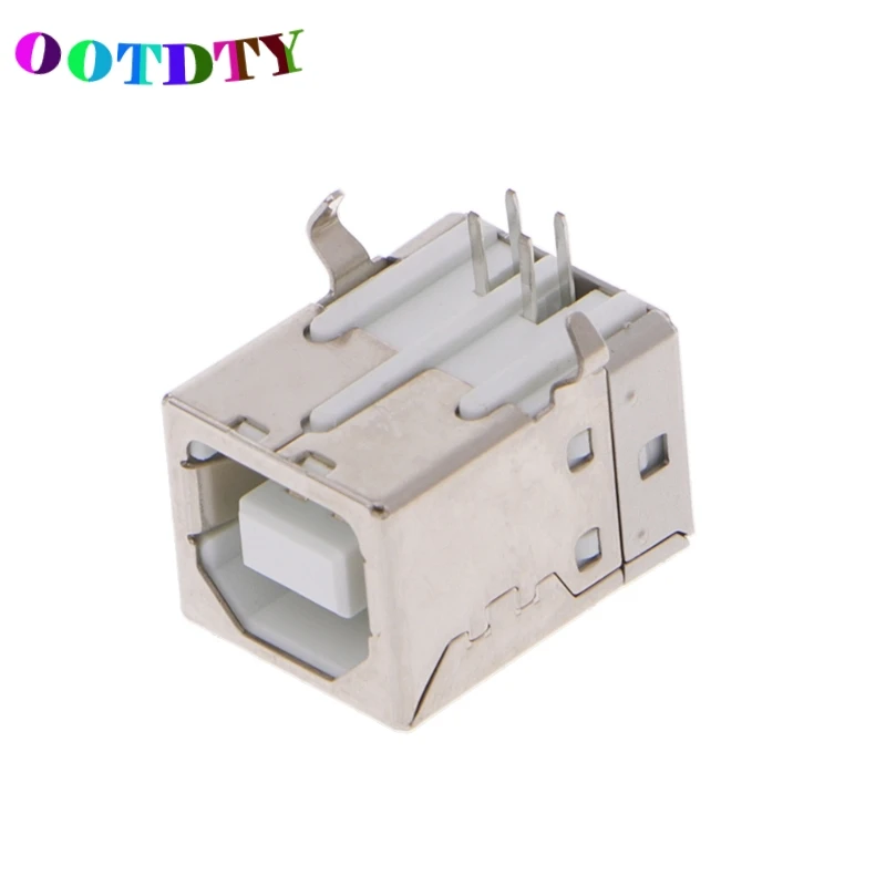 

OOTDTY 20Pcs/set Type B USB 4 Pin Right Angle Female Jack Socket Connector PCB Mount Drop Shipping Support