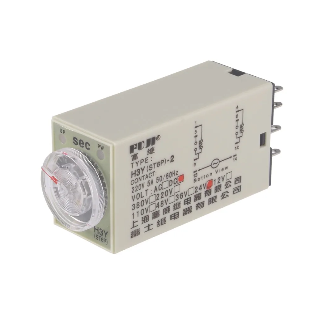 

UXCELL 24V DC 30S Relays 8 Terminals Range Adjustable Delay Timer Time Relay H3Y(ST6P)-2 Electrical Equipment Supplies Relay