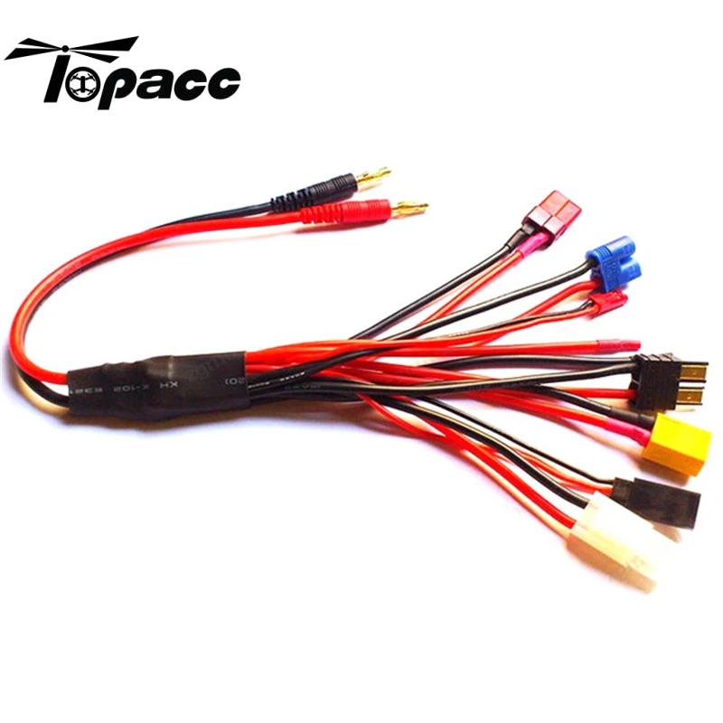 

High Quality Multifunctional Charger 4.0mm Banana Adapter Connector T Tamiya For Futaba XT60 EC3 JST Wire