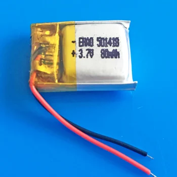 

501418 3.7V 80mAh lithium polymer Lipo rechargeable battery for MP3 MP4 GPS bluetooth headset video pen camera 5x14x18mm