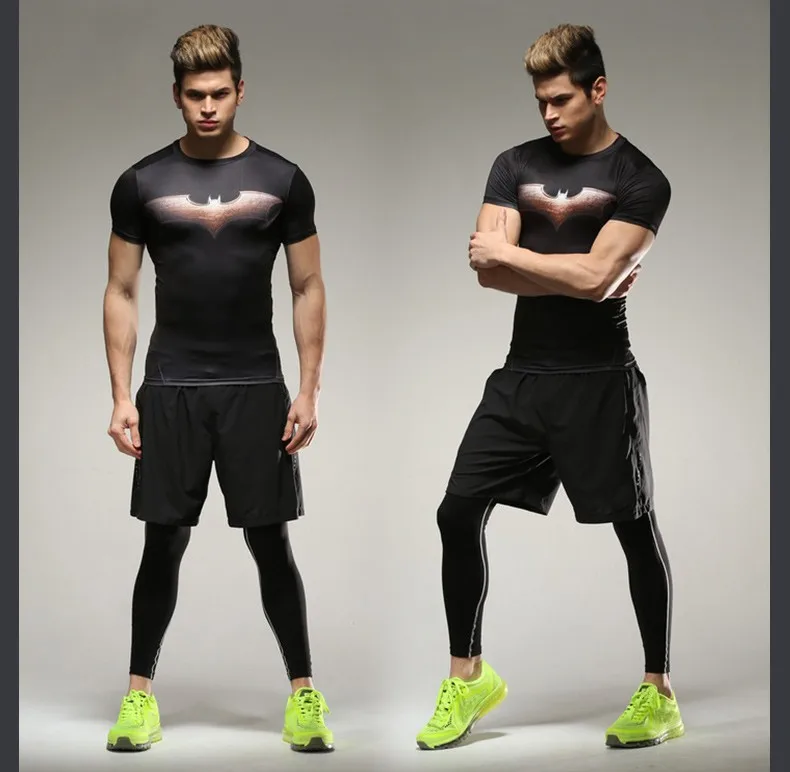 

Fashion Batman Fitness Clothing Compression TShirt Men Short Sleeve 3D Summer Men T-Shirt Superhero Marvel Comics Brand T Shirt