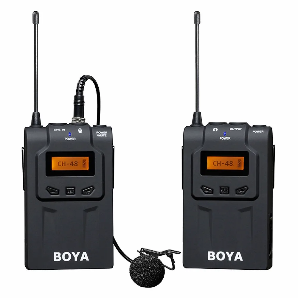 BOYA BY-WM6 Профессиональный 48 UHF канал беспроводной микрофон системы всенаправленный петличный микрофон для DSLR видеокамеры