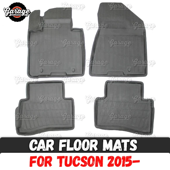

Car floor mats for Hyundai Tucson 2015- rubber 1 set / 4 pcs accessories protect of carpet car styling decoration