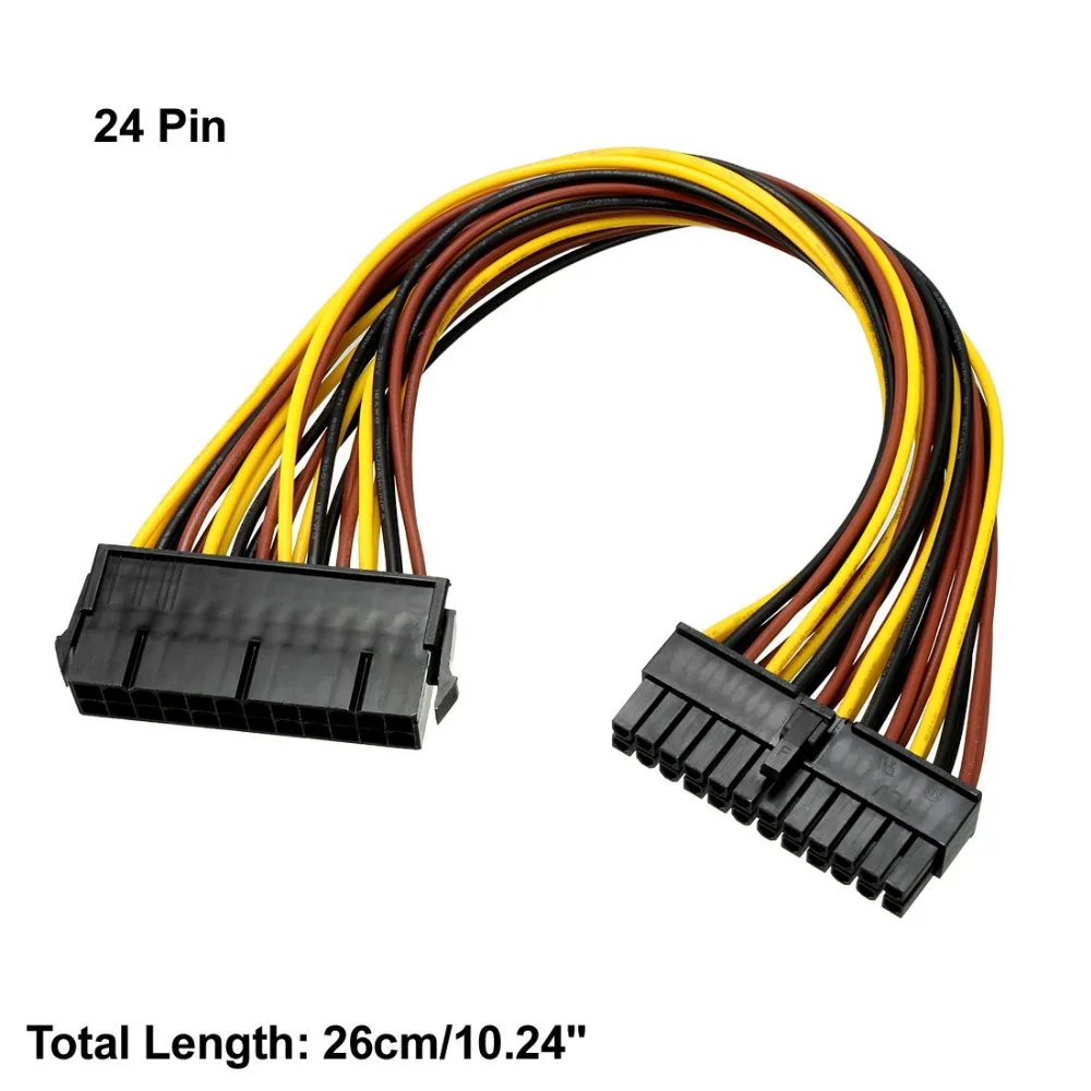 Uxcell 24 Pin ATX Motherboard PSU Power Supply Extension Cable Cord