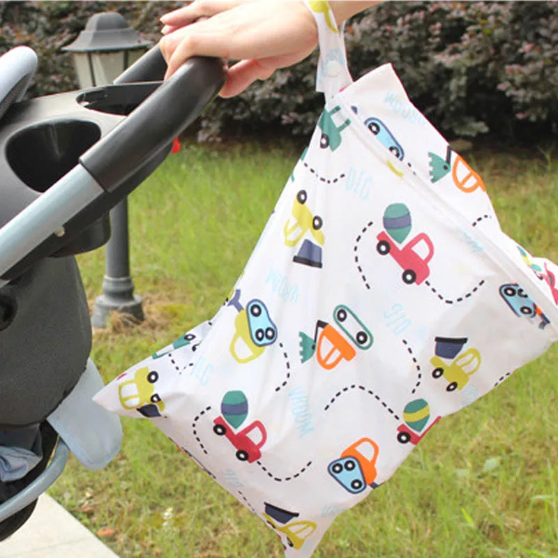 

Useful Waterproof Reusable Zipper Baby Cloth Diaper Wet Dry Bag Baby Mom Washable Diaper Bags for Baby Nappy Storage