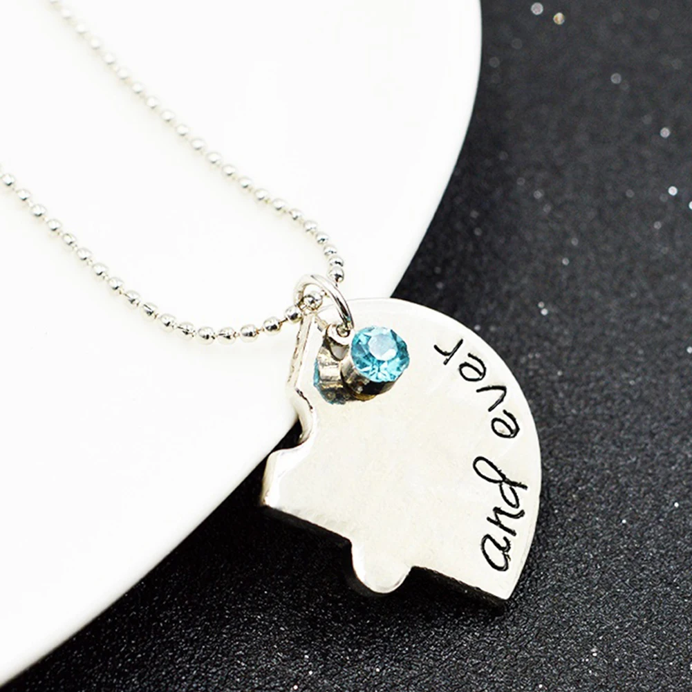 

4Pcs/Set Best Friend Forever and Ever BFF Heart Shape Puzzle Pendant Necklace Set