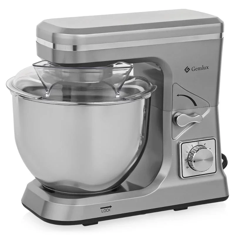 Миксер GEMLUX GL-SM51GR (Мощность 1000 Вт, чаша объемом 5 л,  кол-во скоростей 6, съемная чаша, откидная головка)