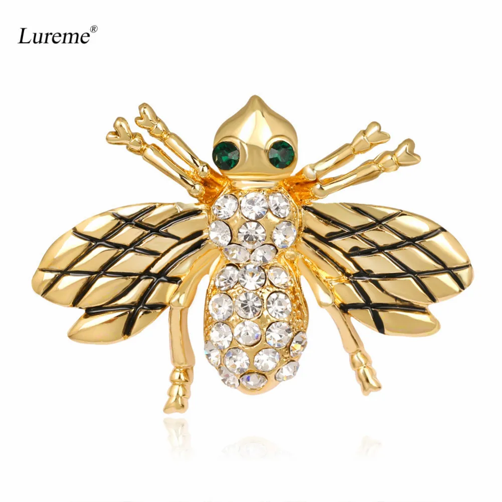 

Lureme Gold Insect Bumble Honey Bee Brooch Pins Collar Pin Lapel Pin for Women (br000078)