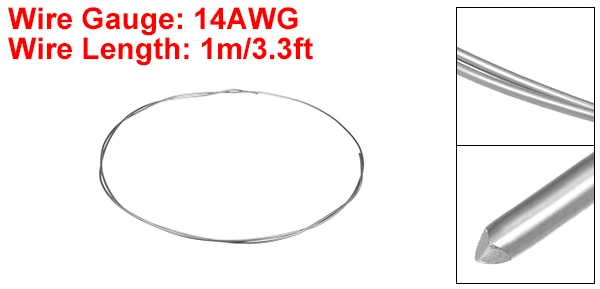 Uxcell 1 шт. нагревателя сопротивления проволоки/14/15/21/24/26/27/28/32/34/38AWG нихрома сопротивление проводов для нагревательных элементов Серебряный тон