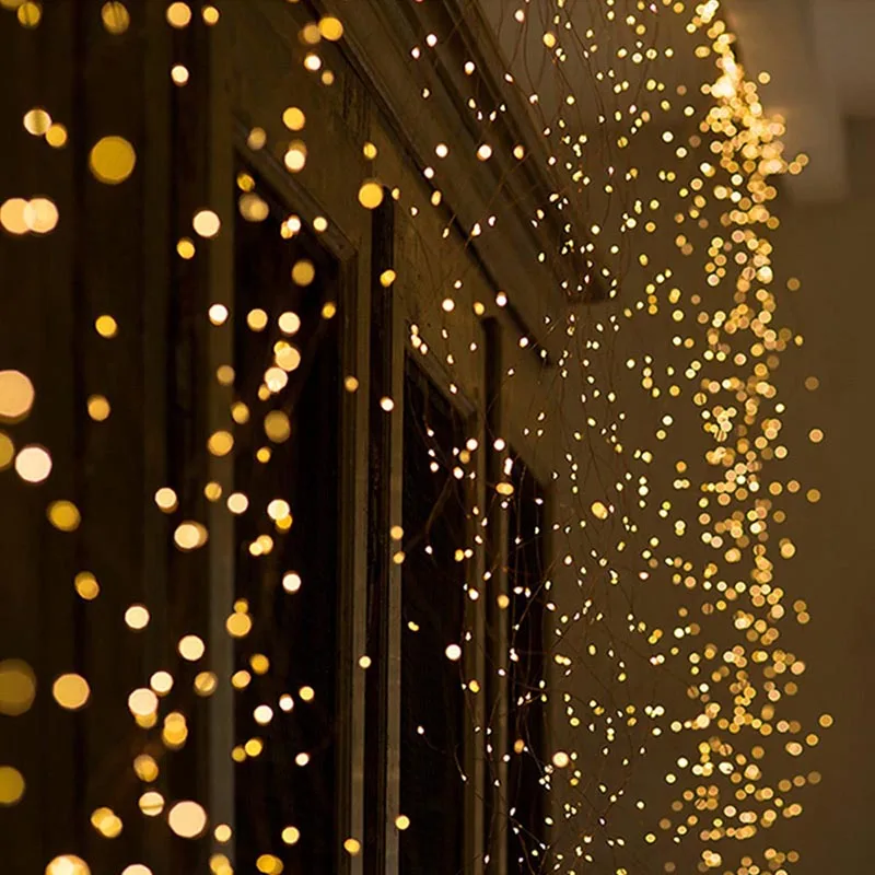 3x3m 300LEDs Copper Wire Curtain String Light USB Battery Christmas LED Fairy Light Holiday Wedding Decor Curtain String Lamp (23)