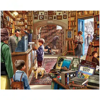 

Needlework 5D Diy Diamond Painting bookstore Cross Stitch Crafts square round Full Mosaic Diamond Embroidery Home Decor