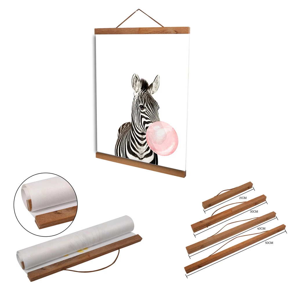 

Solid Teak Wood Magnet Scrolls Wall Art Photo Frame Family Canvas Painting Posters Custom Print Art Pictures Kids Room Decor