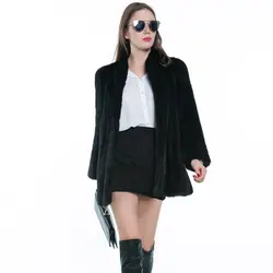 Модные женские зимние черные; теплое пальто из искусственного меха с длинными рукавами из мягкой ткани пальто куртка, верхняя одежда